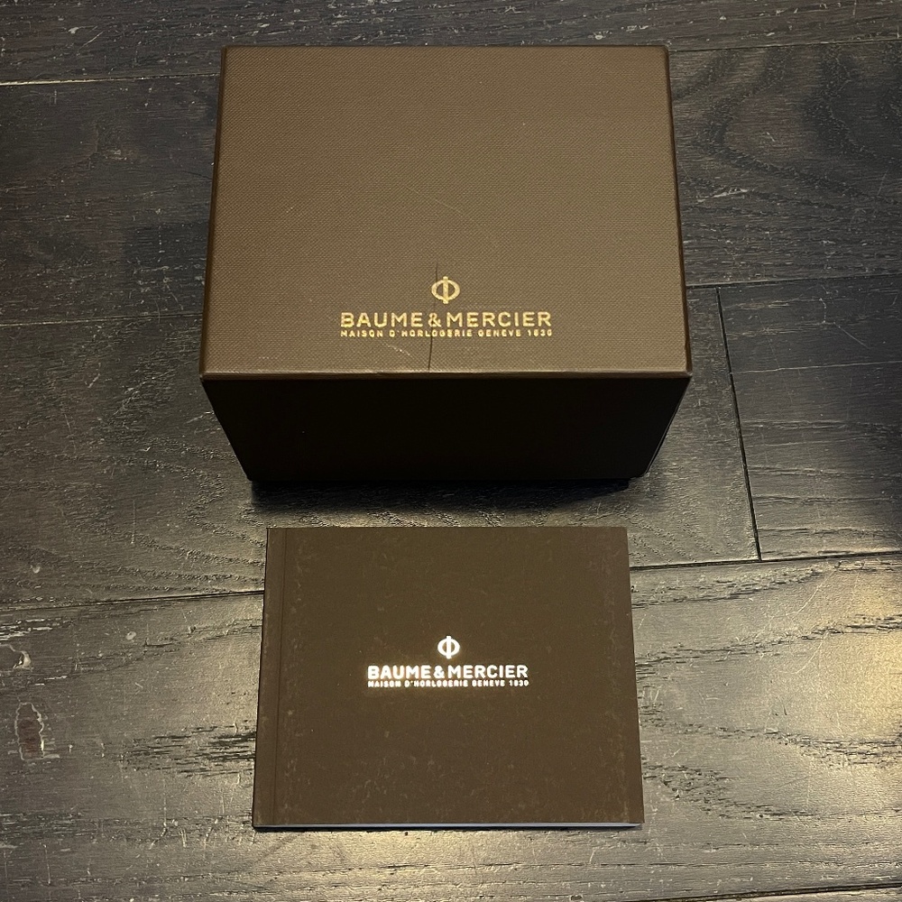 Baume & Mercier Watch Brown Cardboard Box Display Empty with Booklet